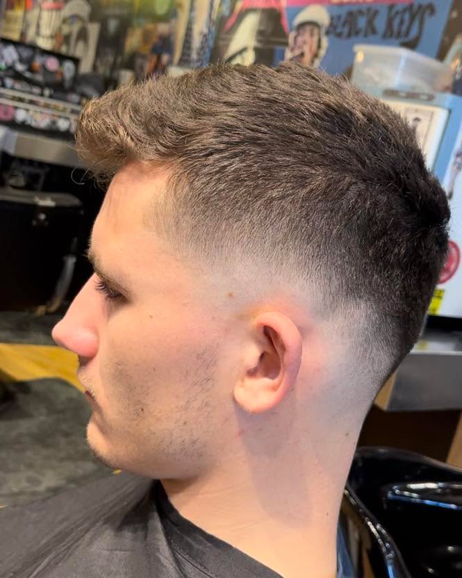 Skin fade haircut at Lucky's Barber Shop