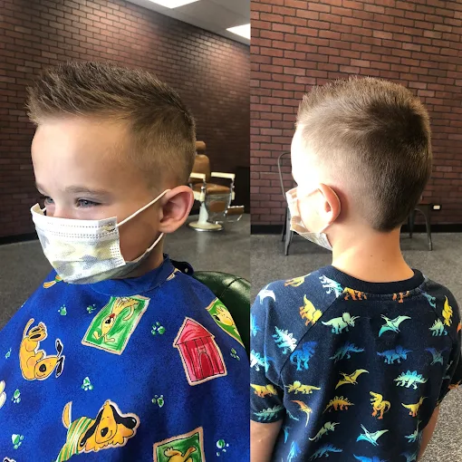 Kid's haircut at Lucky's Barber Shop