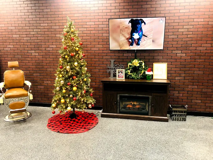 Holiday decor inside the shop